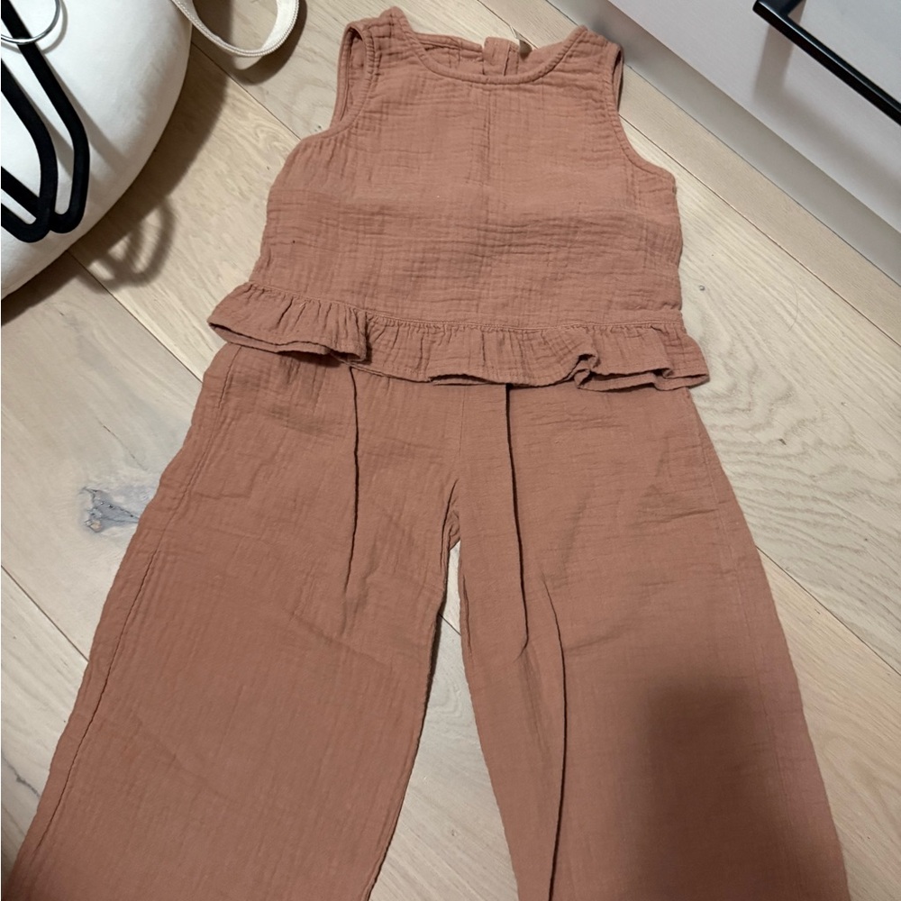 Rylee + Cru Sleeveless Ruffle Jumpsuit - Brown